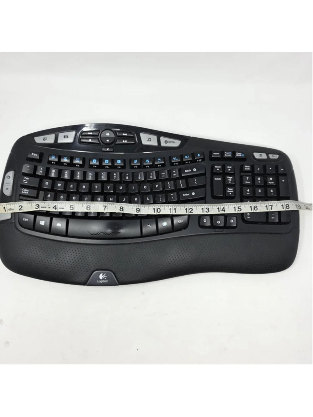 Logitech K350 Wave Comfort Ergonomic Wireless Keyboard No Dongle
